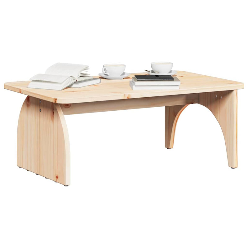 vidaXL Dohányzóasztal Természetes 80 x 50 x 31 cm Tömör fenyőfa