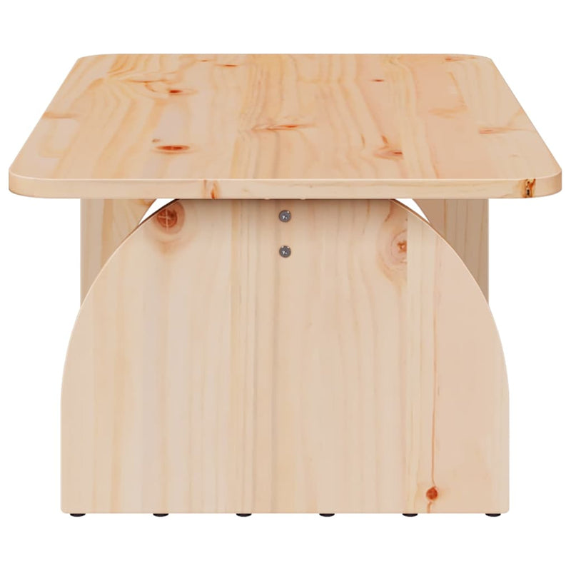vidaXL Dohányzóasztal Természetes 80 x 50 x 31 cm Tömör fenyőfa