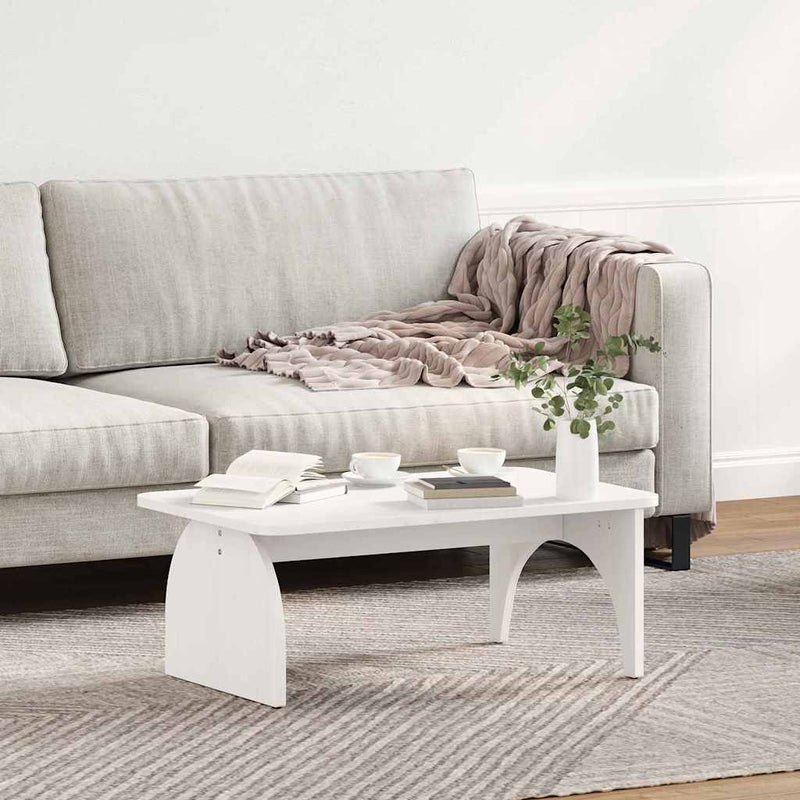vidaXL Dohányzóasztal Fehér 80 x 50 x 31 cm Tömör fenyőfa