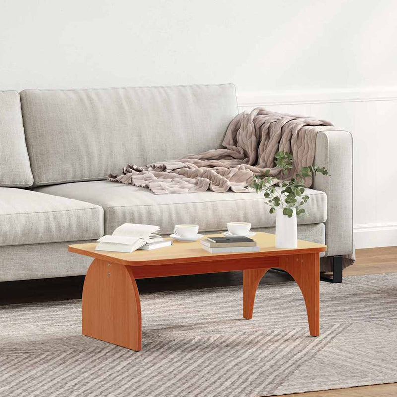 vidaXL Dohányzóasztal Viaszbarna 80 x 50 x 31 cm Tömör fenyőfa