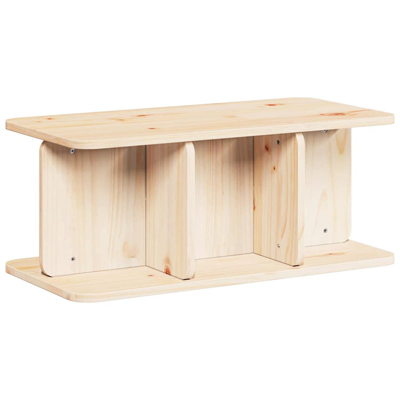 vidaXL Dohányzóasztal Természetes 80 x 39,5 x 33,5 cm Tömör fenyőfa