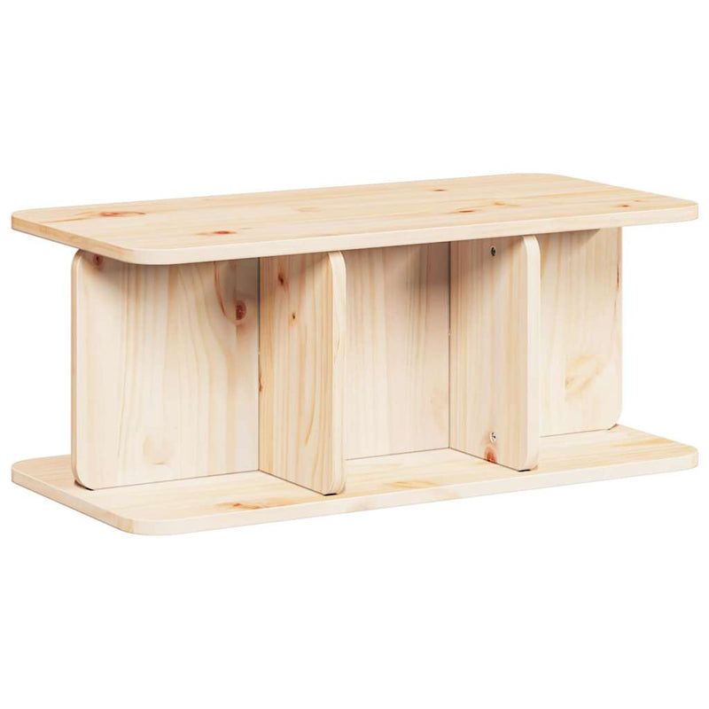 vidaXL Dohányzóasztal Természetes 80 x 39,5 x 33,5 cm Tömör fenyőfa