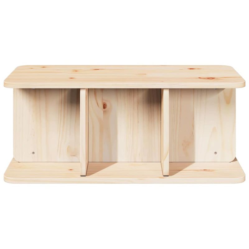 vidaXL Dohányzóasztal Természetes 80 x 39,5 x 33,5 cm Tömör fenyőfa
