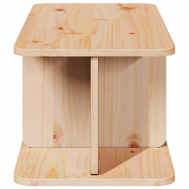 vidaXL Dohányzóasztal Természetes 80 x 39,5 x 33,5 cm Tömör fenyőfa