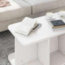 vidaXL Dohányzóasztal Fehér 80 x 39,5 x 33,5 cm Tömör fenyőfa