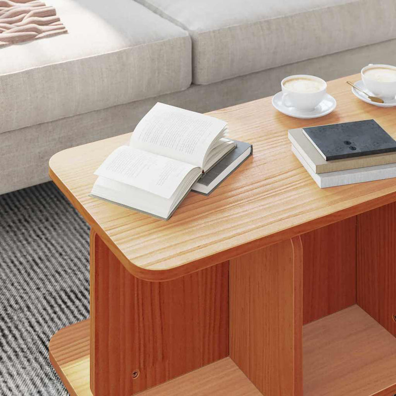 vidaXL Dohányzóasztal Viaszbarna 80 x 39,5 x 33,5 cm Tömör fenyőfa