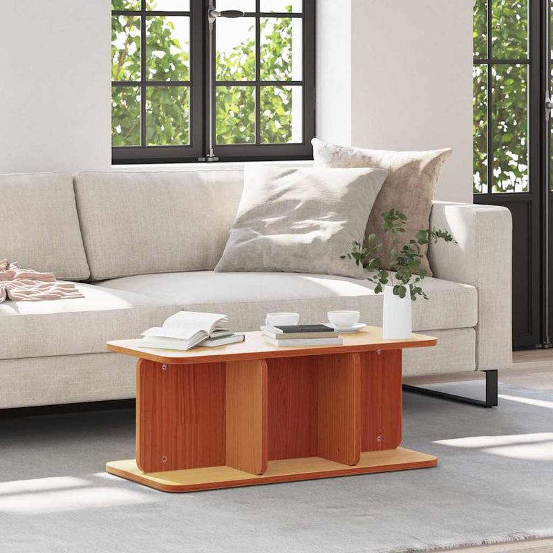 vidaXL Dohányzóasztal Viaszbarna 80 x 39,5 x 33,5 cm Tömör fenyőfa