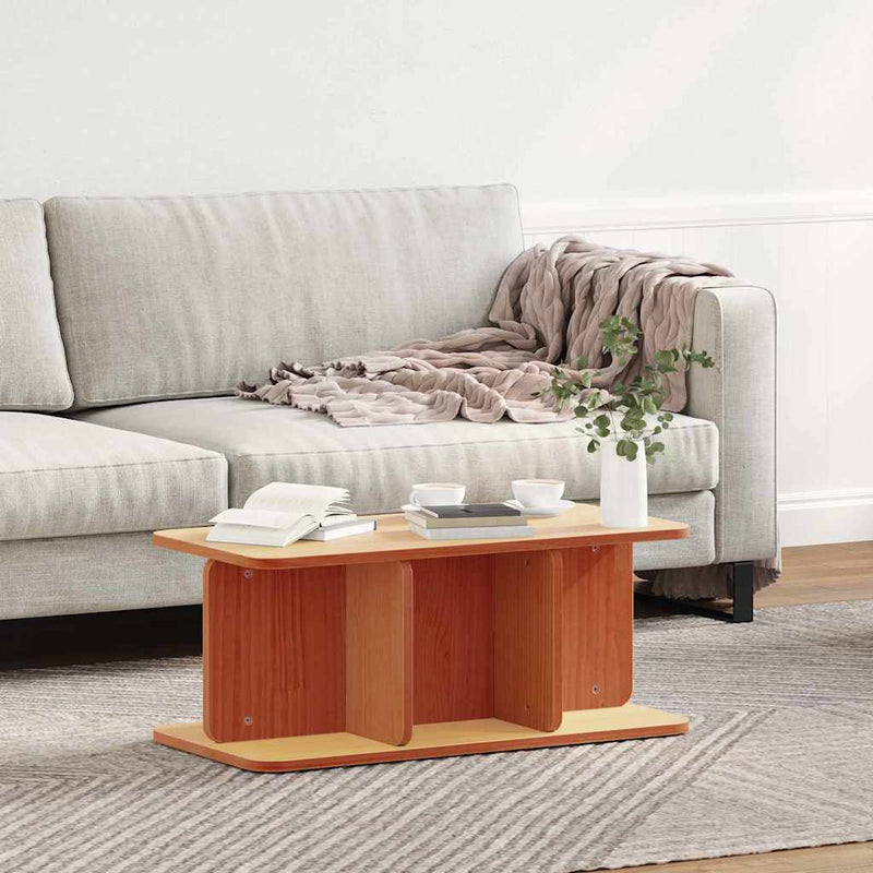 vidaXL Dohányzóasztal Viaszbarna 80 x 39,5 x 33,5 cm Tömör fenyőfa