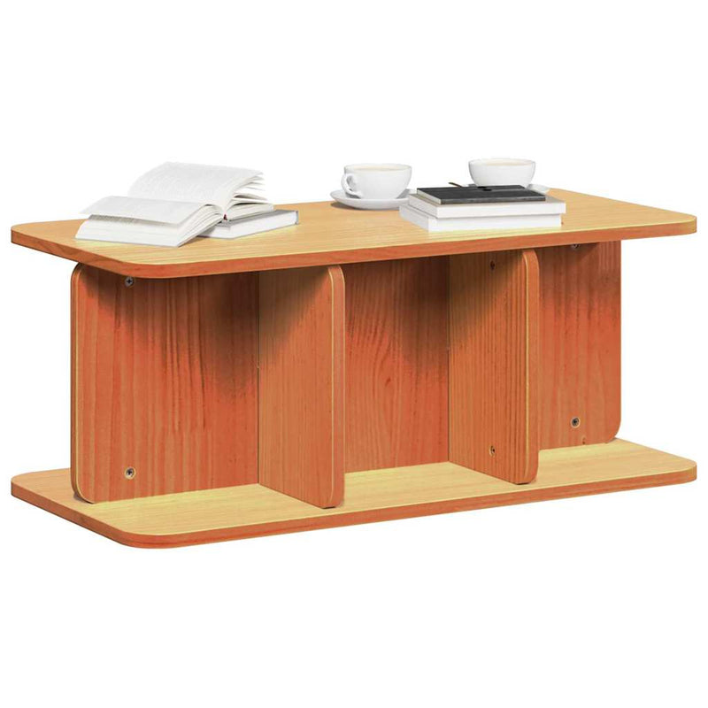 vidaXL Dohányzóasztal Viaszbarna 80 x 39,5 x 33,5 cm Tömör fenyőfa
