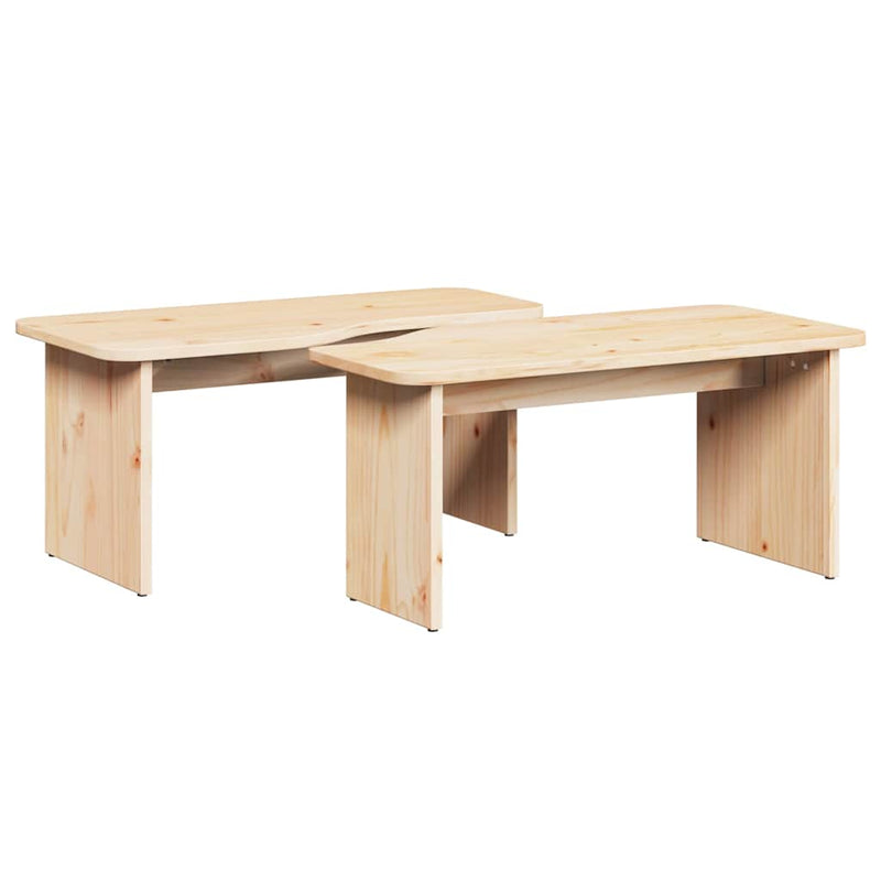 vidaXL Dohányzóasztal 2 pcs Természetes 100 x 69 x 35.5 cm