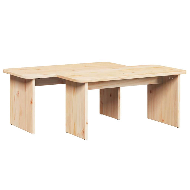 vidaXL Dohányzóasztal 2 pcs Természetes 100 x 69 x 35.5 cm