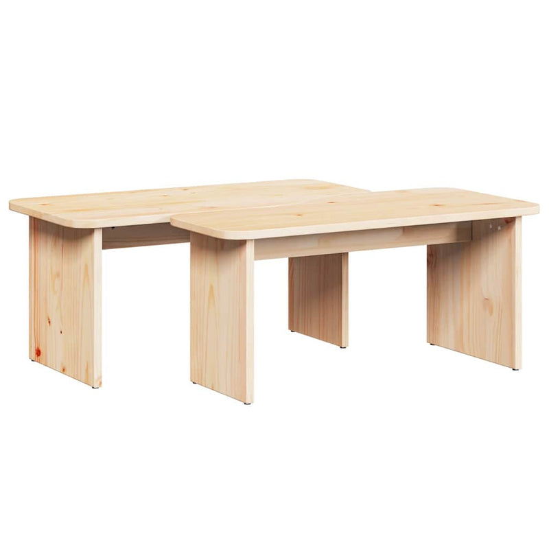 vidaXL Dohányzóasztal 2 pcs Természetes 100 x 69 x 35.5 cm