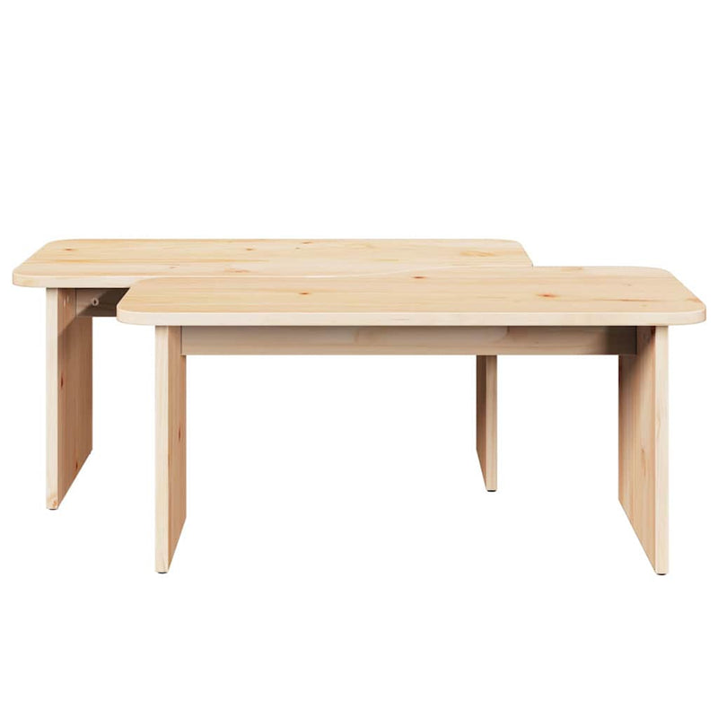 vidaXL Dohányzóasztal 2 pcs Természetes 100 x 69 x 35.5 cm