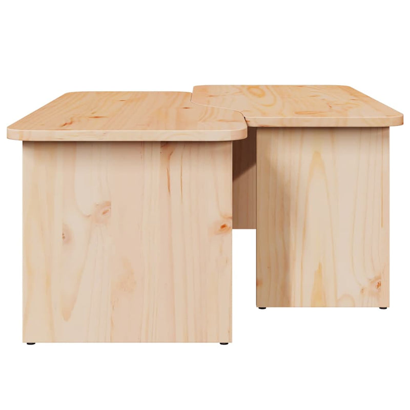 vidaXL Dohányzóasztal 2 pcs Természetes 100 x 69 x 35.5 cm