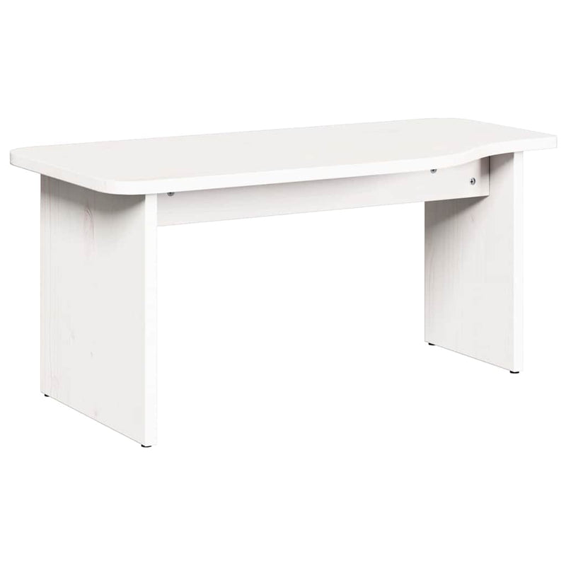 vidaXL Dohányzóasztal 2 pcs Fehér 100 x 69 x 35.5 cm Tömör fenyőfa