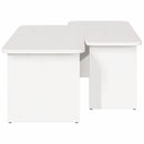 vidaXL Dohányzóasztal 2 pcs Fehér Tömör fenyőfa