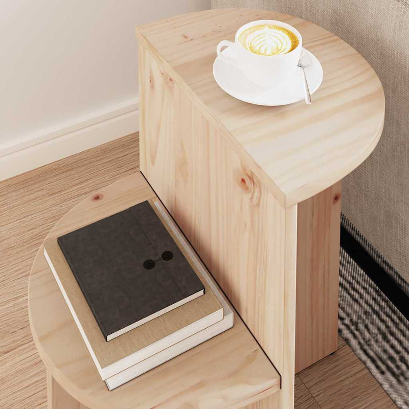 vidaXL Dohányzóasztal Természetes 50 x 40 x 50 cm Tömör fenyőfa