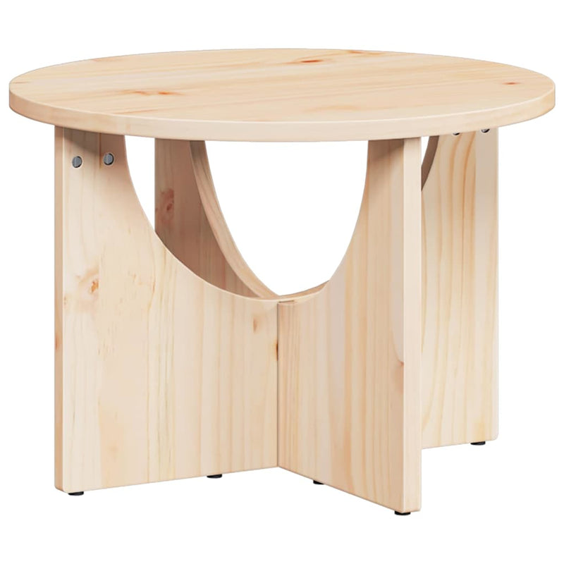 vidaXL Dohányzóasztal Természetes 50 x 50 x 35 cm Tömör fenyőfa