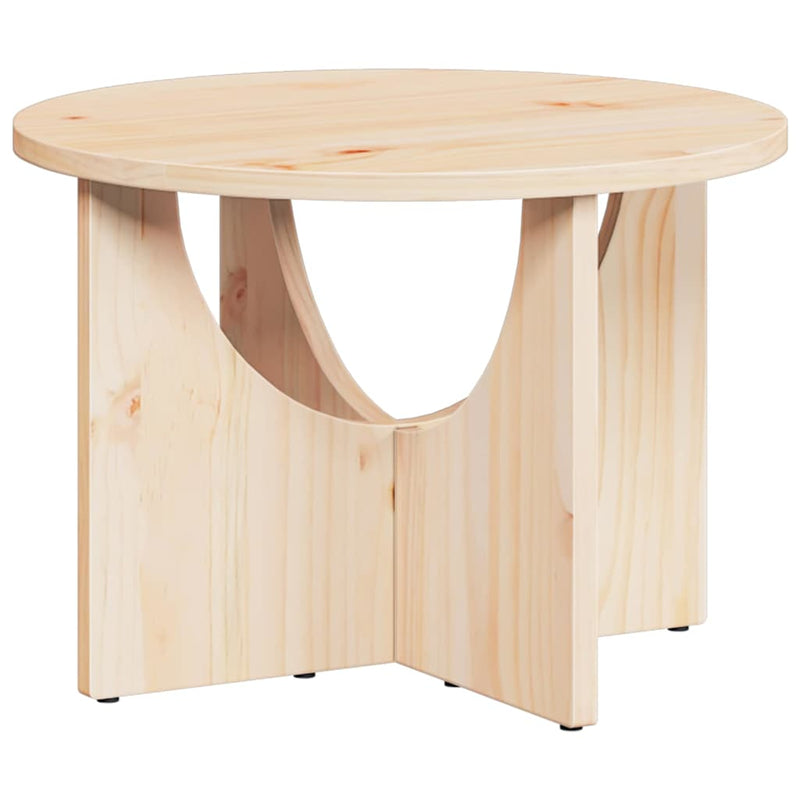 vidaXL Dohányzóasztal Természetes 50 x 50 x 35 cm Tömör fenyőfa
