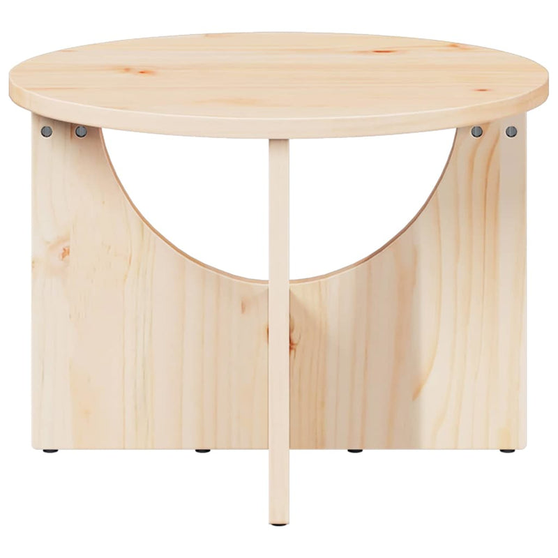 vidaXL Dohányzóasztal Természetes 50 x 50 x 35 cm Tömör fenyőfa