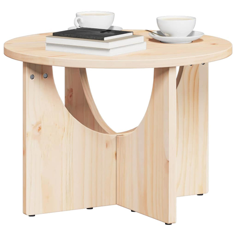 vidaXL Dohányzóasztal Természetes 50 x 50 x 35 cm Tömör fenyőfa