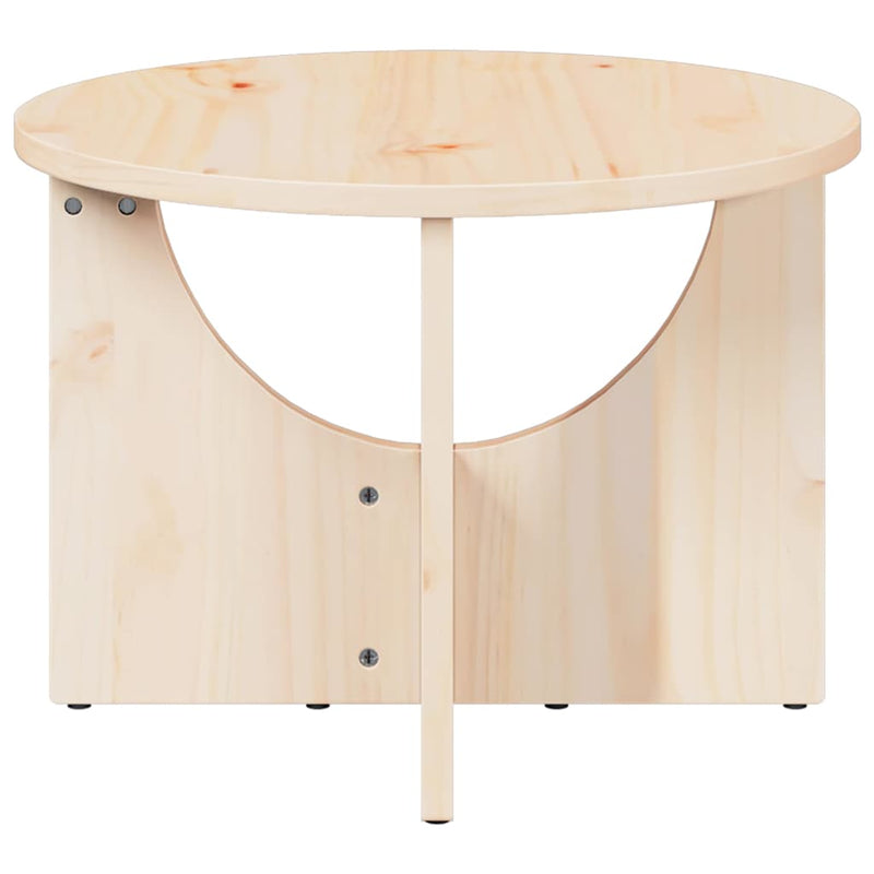 vidaXL Dohányzóasztal Természetes 50 x 50 x 35 cm Tömör fenyőfa