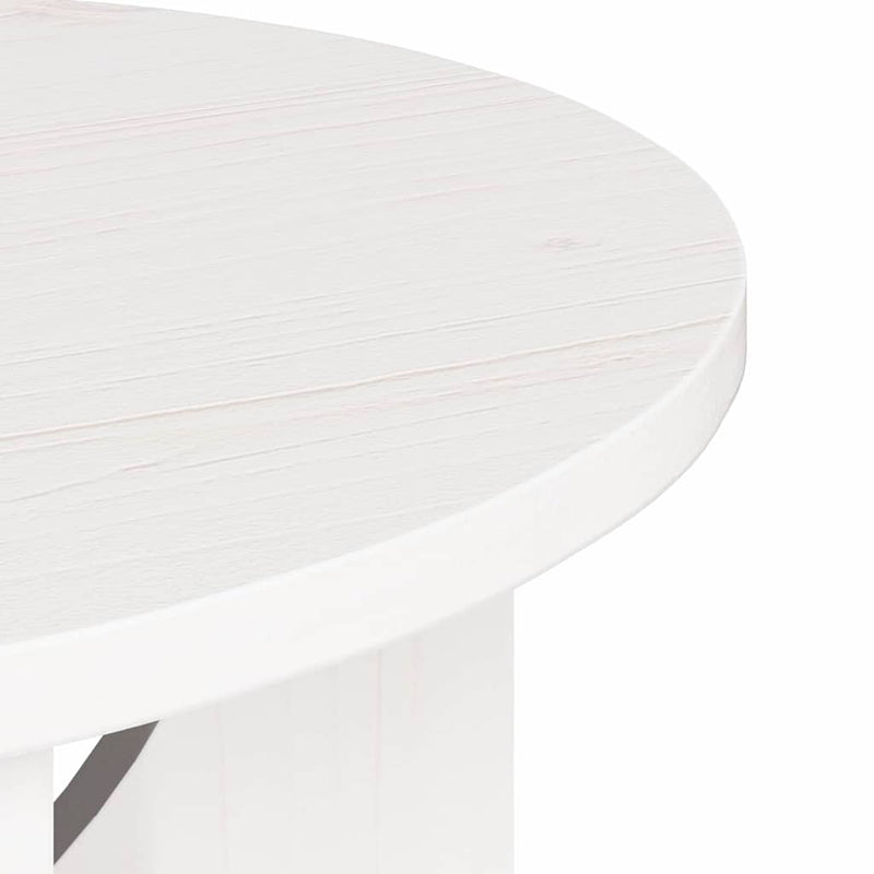 vidaXL Dohányzóasztal Fehér 50 x 50 x 35 cm Tömör fenyőfa