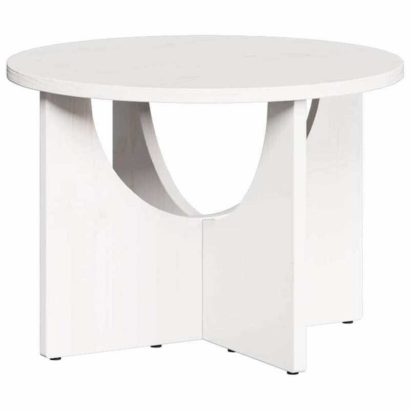 vidaXL Dohányzóasztal Fehér 50 x 50 x 35 cm Tömör fenyőfa