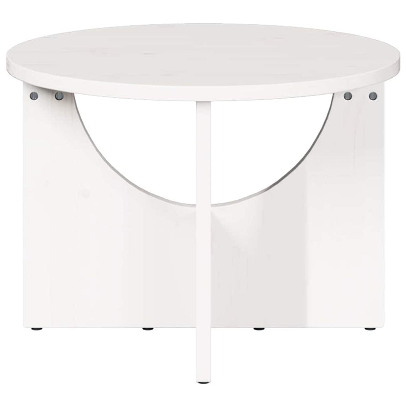 vidaXL Dohányzóasztal Fehér 50 x 50 x 35 cm Tömör fenyőfa