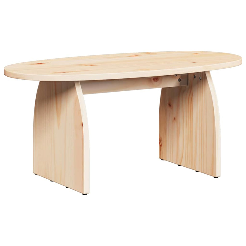 vidaXL Dohányzóasztal Természetes 80 x 40 x 35 cm Tömör fenyőfa