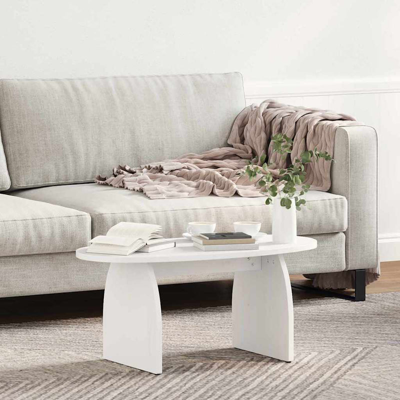 vidaXL Dohányzóasztal Fehér 80 x 40 x 35 cm Tömör fenyőfa