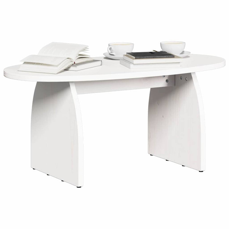 vidaXL Dohányzóasztal Fehér 80 x 40 x 35 cm Tömör fenyőfa