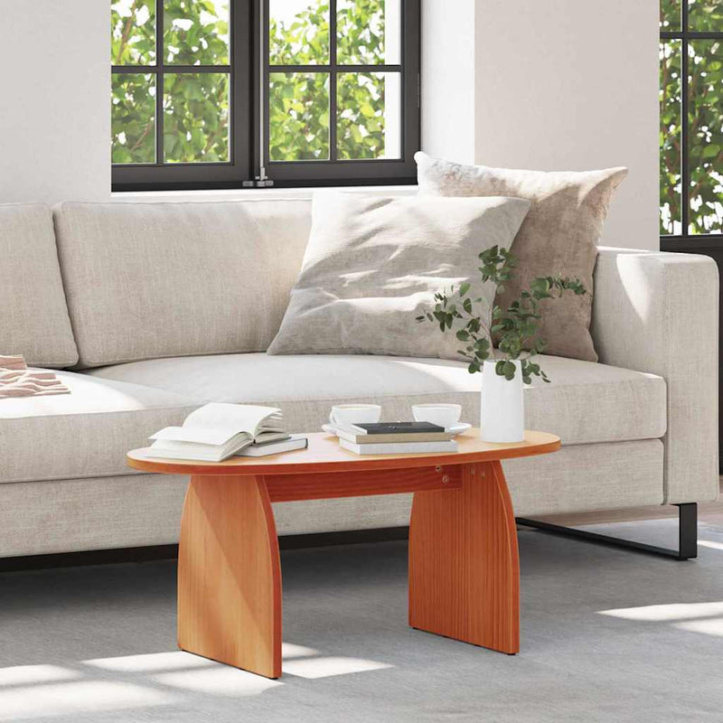 vidaXL Dohányzóasztal Viaszbarna 80 x 40 x 35 cm Tömör fenyőfa