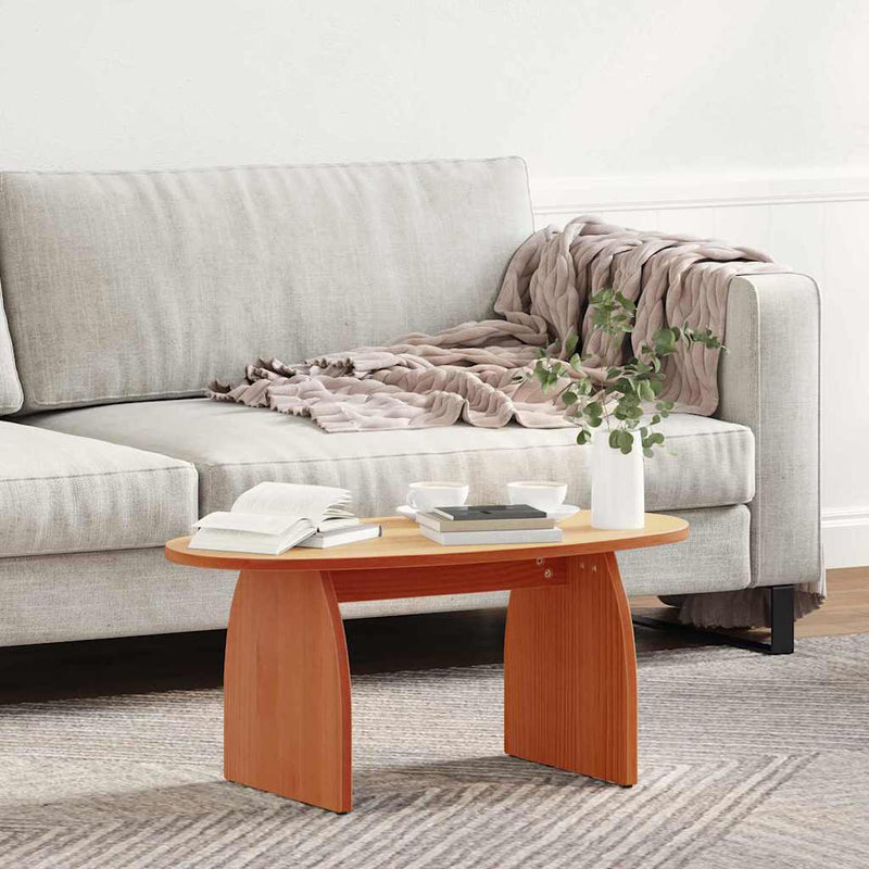vidaXL Dohányzóasztal Viaszbarna 80 x 40 x 35 cm Tömör fenyőfa