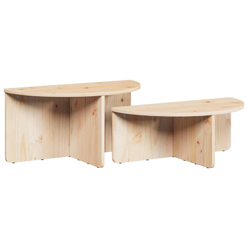 vidaXL Dohányzóasztal 2 pcs Természetes 79 x 39.5 x 40 cm
