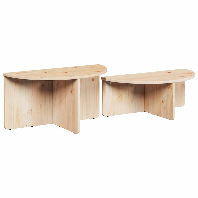 vidaXL Dohányzóasztal 2 pcs Természetes 79 x 39.5 x 40 cm