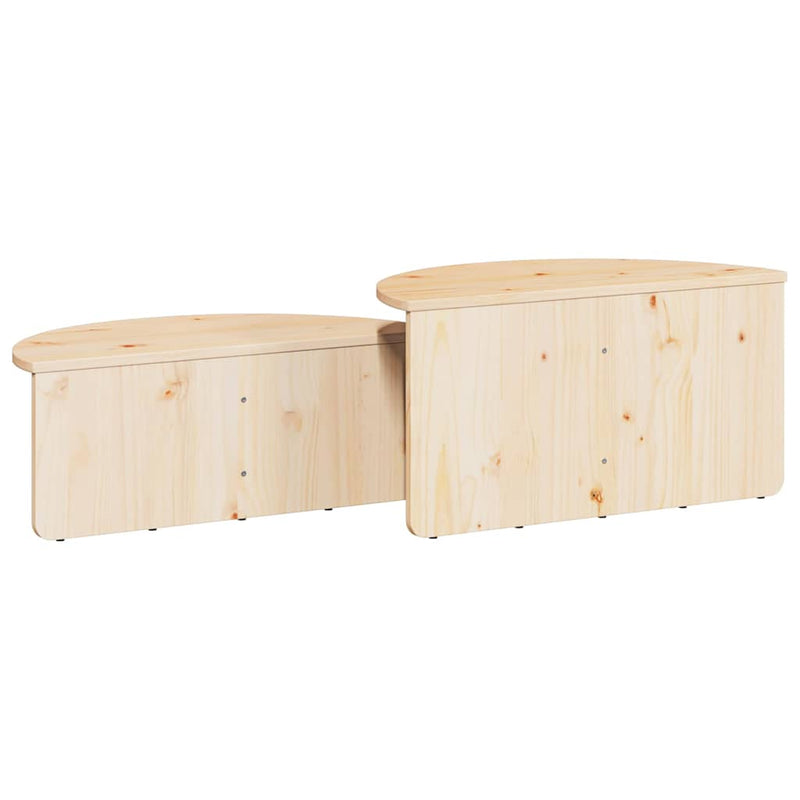 vidaXL Dohányzóasztal 2 pcs Természetes 79 x 39.5 x 40 cm