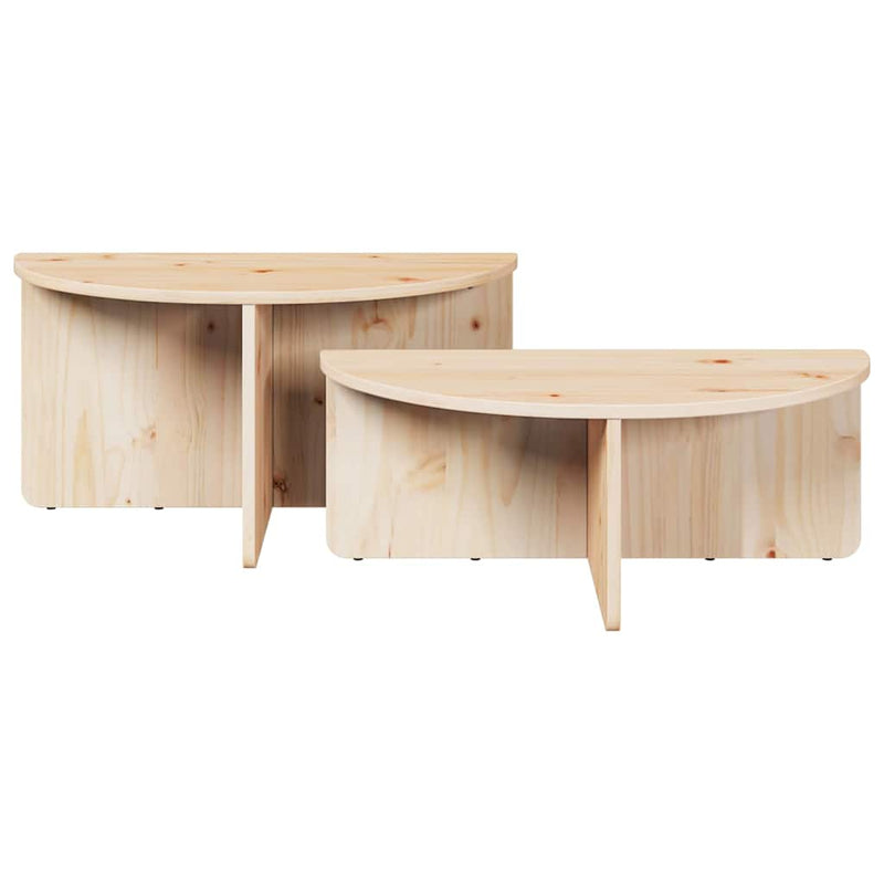 vidaXL Dohányzóasztal 2 pcs Természetes 79 x 39.5 x 40 cm