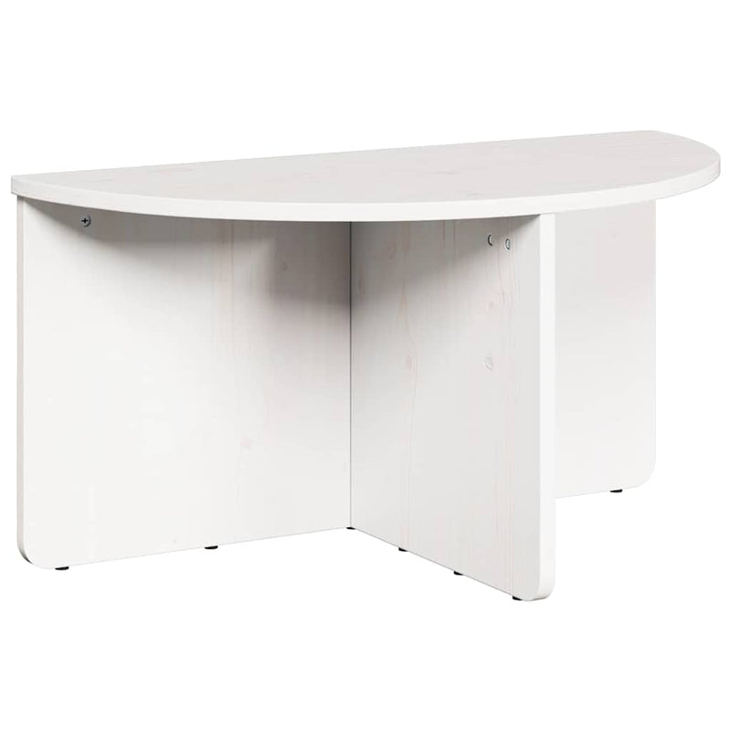 vidaXL Dohányzóasztal 2 pcs Fehér 79 x 39.5 x 40 cm Tömör fenyőfa