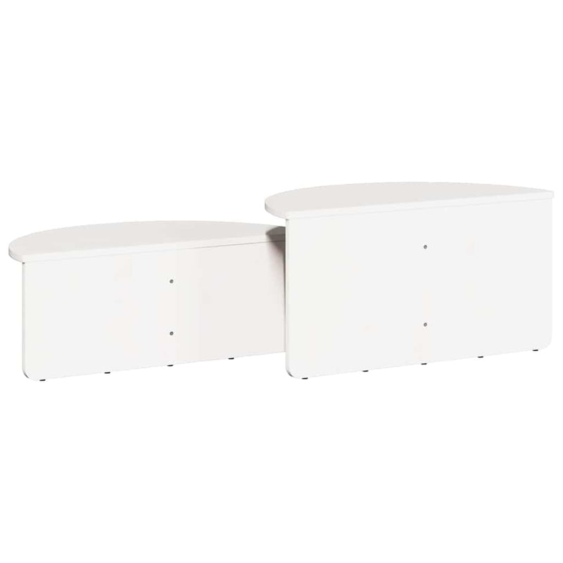 vidaXL Dohányzóasztal 2 pcs Fehér Tömör fenyőfa