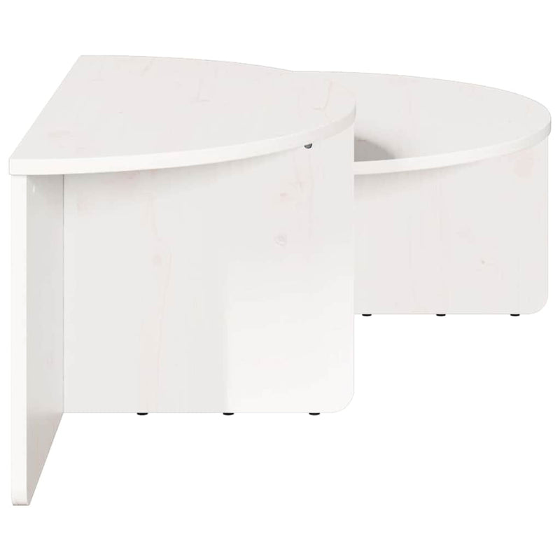 vidaXL Dohányzóasztal 2 pcs Fehér 79 x 39.5 x 40 cm Tömör fenyőfa