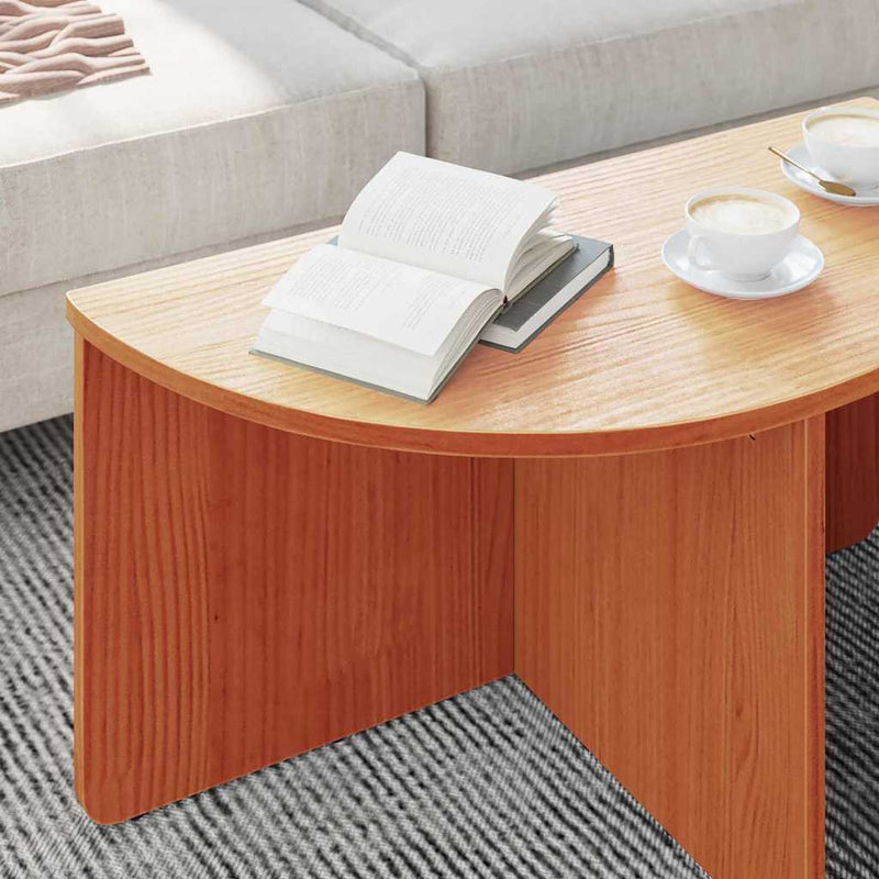 vidaXL Dohányzóasztal 2 pcs Viaszbarna 79 x 39.5 x 40 cm Tömör fenyőfa