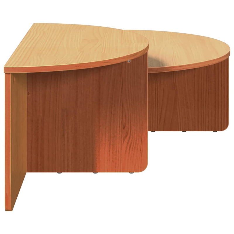 vidaXL Dohányzóasztal 2 pcs Viaszbarna 79 x 39.5 x 40 cm Tömör fenyőfa