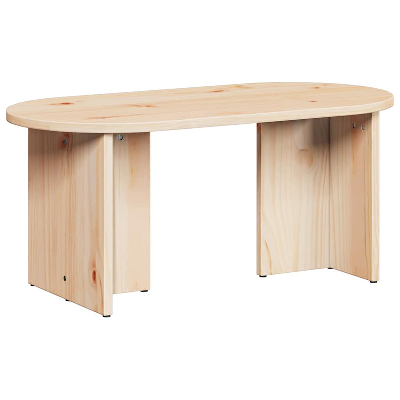 vidaXL Dohányzóasztal Természetes 80 x 39.5 x 35 cm Tömör fenyőfa