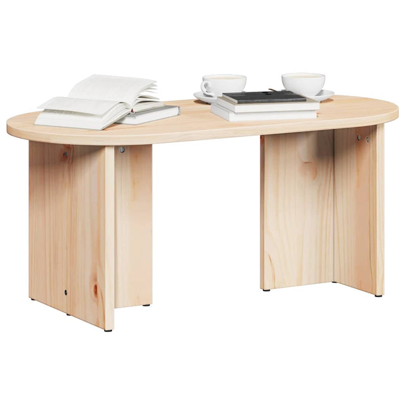 vidaXL Dohányzóasztal Természetes 80 x 39.5 x 35 cm Tömör fenyőfa