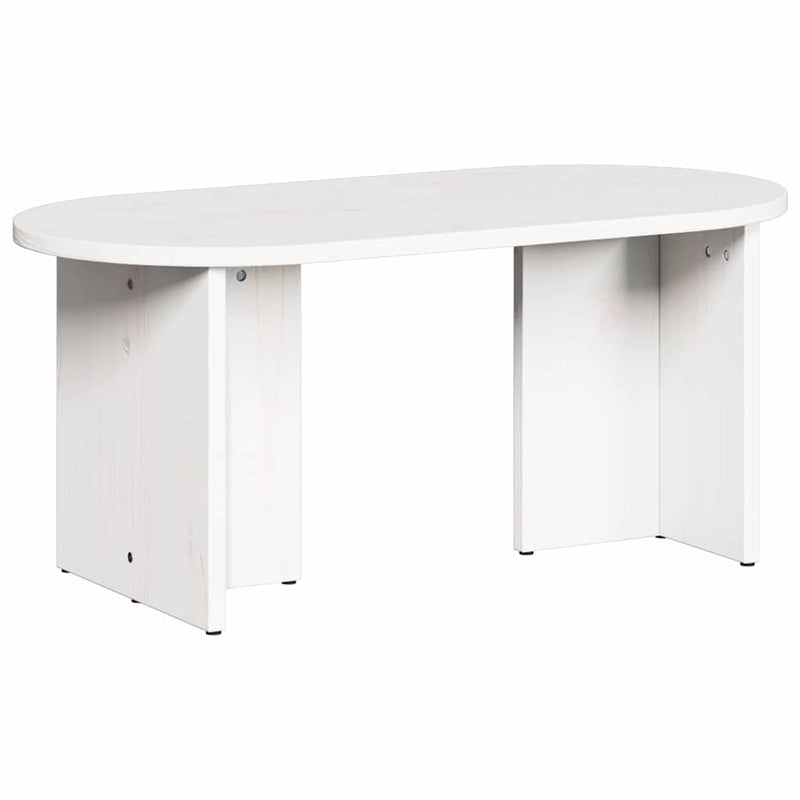 vidaXL Dohányzóasztal Fehér 80 x 39.5 x 35 cm Tömör fenyőfa