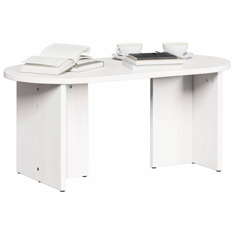 vidaXL Dohányzóasztal Fehér 80 x 39.5 x 35 cm Tömör fenyőfa