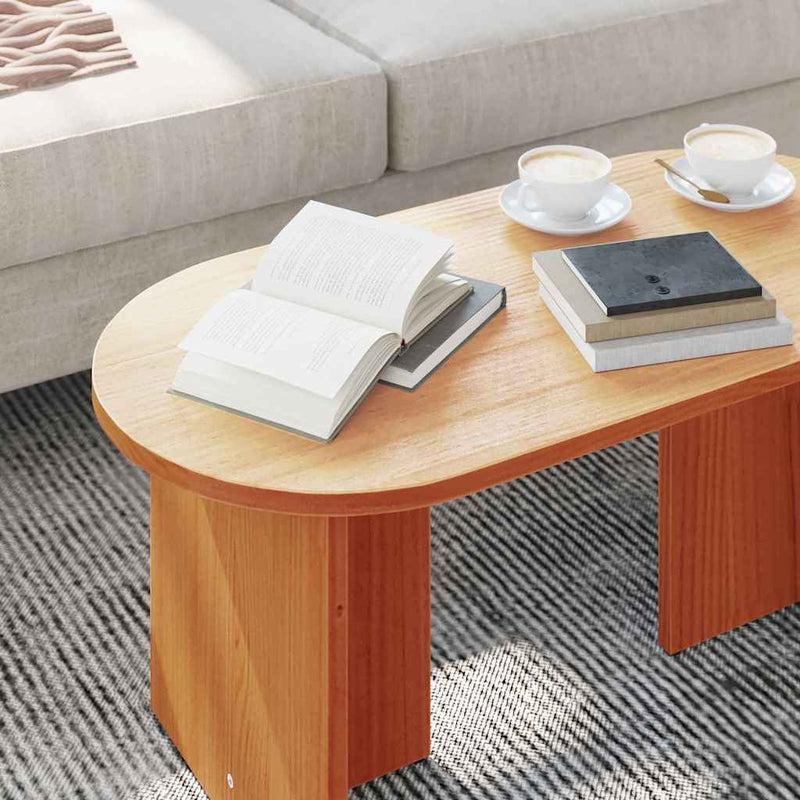 vidaXL Dohányzóasztal Viaszbarna 80 x 39.5 x 35 cm Tömör fenyőfa
