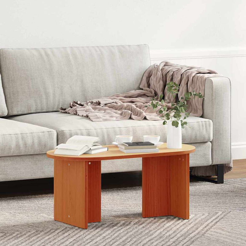 vidaXL Dohányzóasztal Viaszbarna 80 x 39.5 x 35 cm Tömör fenyőfa