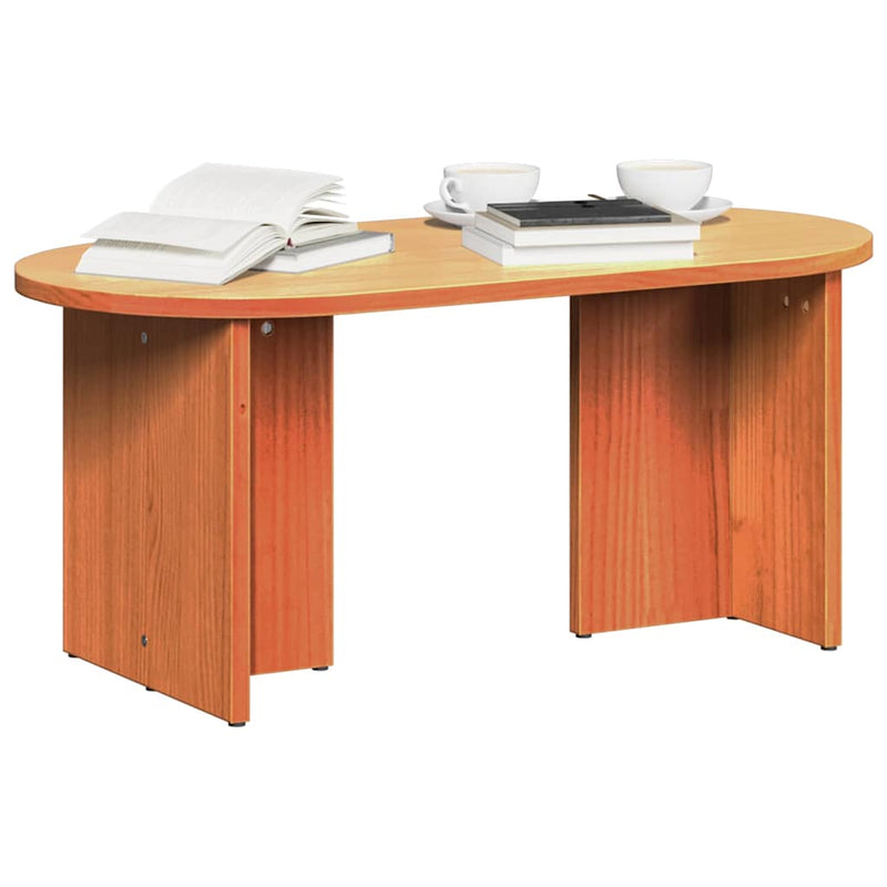vidaXL Dohányzóasztal Viaszbarna 80 x 39.5 x 35 cm Tömör fenyőfa
